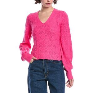 Design History Womens  Fleur Wool-Blend Sweater, Pink
